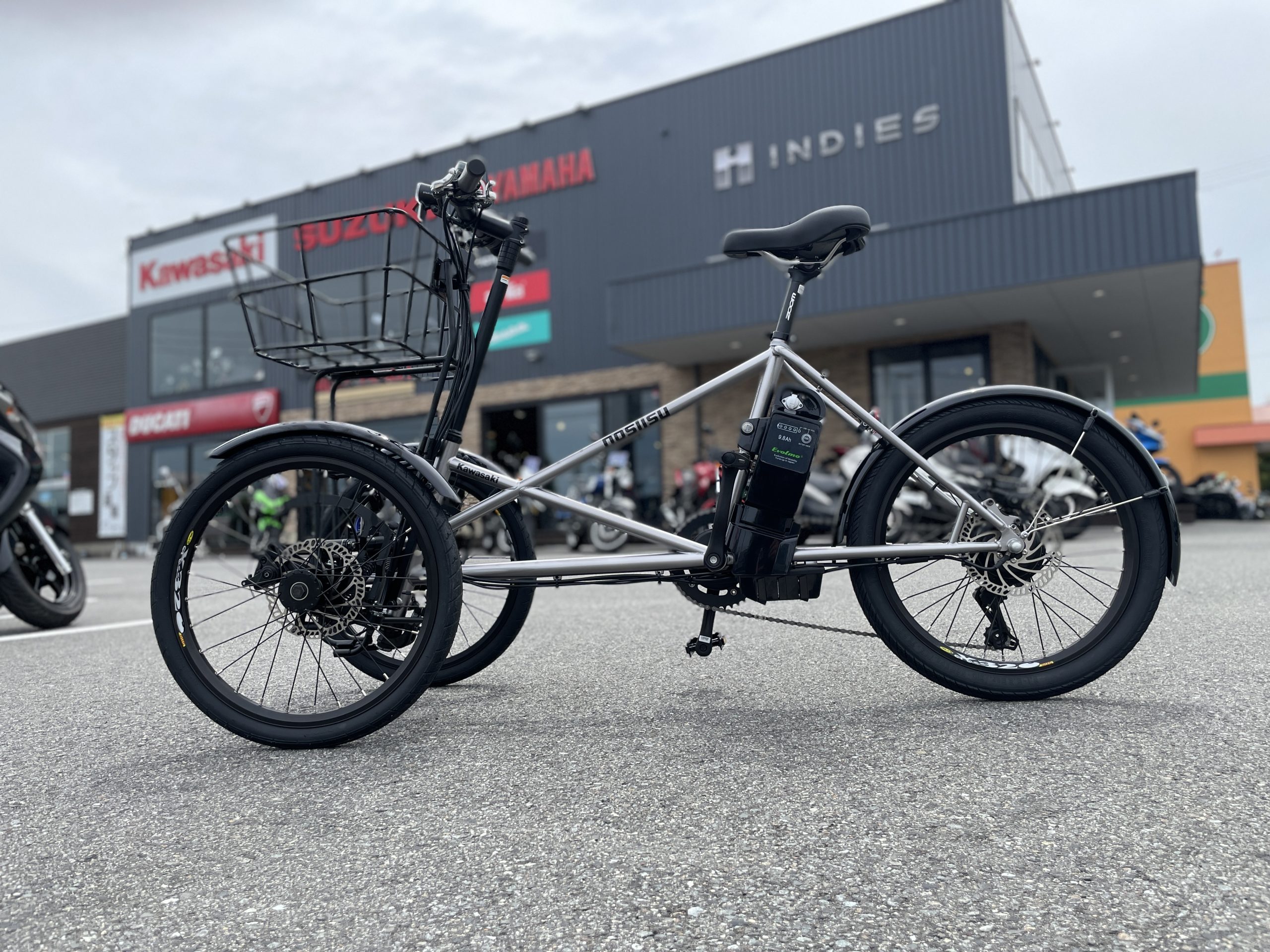 ノスリス電動アシスト三輪車 メタリックフォースシルバー